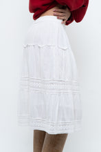 Load image into Gallery viewer, Vintage x White Cotton, Lace Midi Skirt (S, M)