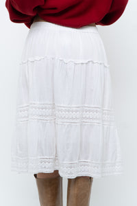 Vintage x White Cotton, Lace Midi Skirt (S, M)