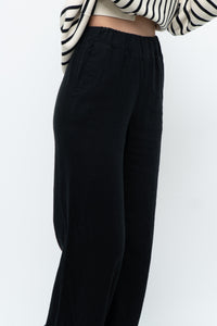 ABERCOMBIE & FITCH x Black Linen Loose Pant (XXS, XS)