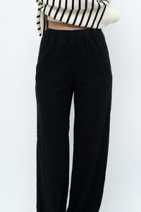 ABERCOMBIE & FITCH x Black Linen Loose Pant (XXS, XS)