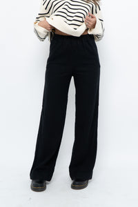 ABERCOMBIE & FITCH x Black Linen Loose Pant (XXS, XS)