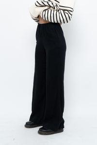 ABERCOMBIE & FITCH x Black Linen Loose Pant (XXS, XS)