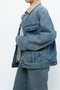 Vintage x DENVER HAYES Faded Midwash Denim Fleece Jacket (S-L)