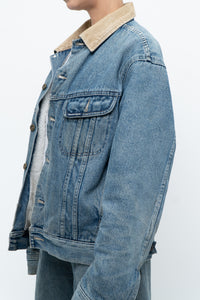 Vintage x DENVER HAYES Faded Midwash Denim Fleece Jacket (S-L)