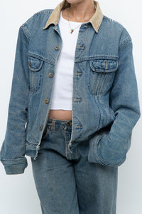 Vintage x DENVER HAYES Faded Midwash Denim Fleece Jacket (S-L)