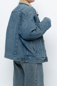 Vintage x DENVER HAYES Faded Midwash Denim Fleece Jacket (S-L)