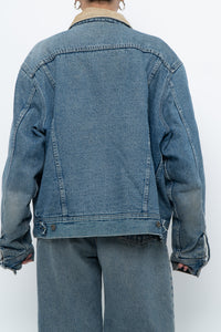 Vintage x DENVER HAYES Faded Midwash Denim Fleece Jacket (S-L)