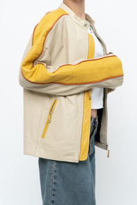 Vintage x Beige, Yellow Leather Racing Jacket (S-L)