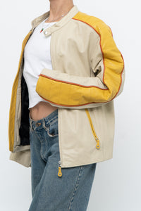 Vintage x Beige, Yellow Leather Racing Jacket (S-L)