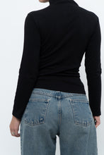 Load image into Gallery viewer, LOEWE x Black Embroidered Soft Knit Mockneck Long Sleeve (S, M)