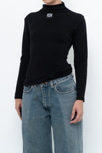 Load image into Gallery viewer, LOEWE x Black Embroidered Soft Knit Mockneck Long Sleeve (S, M)