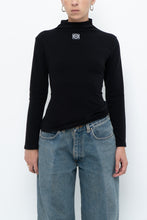 Load image into Gallery viewer, LOEWE x Black Embroidered Soft Knit Mockneck Long Sleeve (S, M)