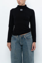 Load image into Gallery viewer, LOEWE x Black Embroidered Soft Knit Mockneck Long Sleeve (S, M)
