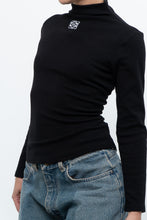 Load image into Gallery viewer, LOEWE x Black Embroidered Soft Knit Mockneck Long Sleeve (S, M)