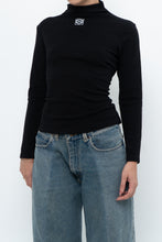 Load image into Gallery viewer, LOEWE x Black Embroidered Soft Knit Mockneck Long Sleeve (S, M)