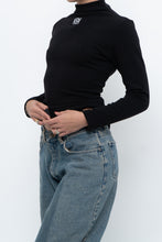 Load image into Gallery viewer, LOEWE x Black Embroidered Soft Knit Mockneck Long Sleeve (S, M)