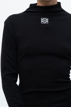 Load image into Gallery viewer, LOEWE x Black Embroidered Soft Knit Mockneck Long Sleeve (S, M)