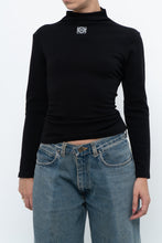 Load image into Gallery viewer, LOEWE x Black Embroidered Soft Knit Mockneck Long Sleeve (S, M)