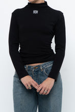 Load image into Gallery viewer, LOEWE x Black Embroidered Soft Knit Mockneck Long Sleeve (S, M)