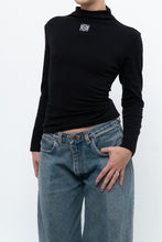 Load image into Gallery viewer, LOEWE x Black Embroidered Soft Knit Mockneck Long Sleeve (S, M)