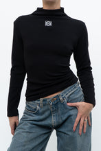 Load image into Gallery viewer, LOEWE x Black Embroidered Soft Knit Mockneck Long Sleeve (S, M)