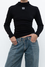 Load image into Gallery viewer, LOEWE x Black Embroidered Soft Knit Mockneck Long Sleeve (S, M)