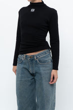 Load image into Gallery viewer, LOEWE x Black Embroidered Soft Knit Mockneck Long Sleeve (S, M)