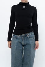 Load image into Gallery viewer, LOEWE x Black Embroidered Soft Knit Mockneck Long Sleeve (S, M)