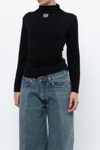 Load image into Gallery viewer, LOEWE x Black Embroidered Soft Knit Mockneck Long Sleeve (S, M)