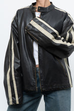 Load image into Gallery viewer, Vintage x Dark Brown Faded Leather Brown Faux Leather Racing Jacket (S-L)