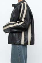Load image into Gallery viewer, Vintage x Dark Brown Faded Leather Brown Faux Leather Racing Jacket (S-L)