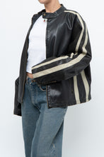 Load image into Gallery viewer, Vintage x Dark Brown Faded Leather Brown Faux Leather Racing Jacket (S-L)
