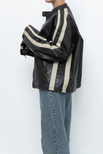 Load image into Gallery viewer, Vintage x Dark Brown Faded Leather Brown Faux Leather Racing Jacket (S-L)