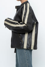 Load image into Gallery viewer, Vintage x Dark Brown Faded Leather Brown Faux Leather Racing Jacket (S-L)