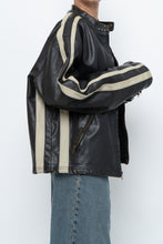 Load image into Gallery viewer, Vintage x Dark Brown Faded Leather Brown Faux Leather Racing Jacket (S-L)