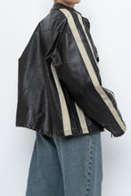 Load image into Gallery viewer, Vintage x Dark Brown Faded Leather Brown Faux Leather Racing Jacket (S-L)