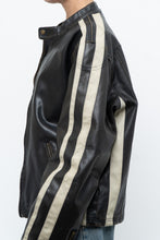 Load image into Gallery viewer, Vintage x Dark Brown Faded Leather Brown Faux Leather Racing Jacket (S-L)