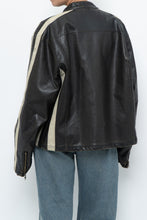 Load image into Gallery viewer, Vintage x Dark Brown Faded Leather Brown Faux Leather Racing Jacket (S-L)