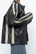 Load image into Gallery viewer, Vintage x Dark Brown Faded Leather Brown Faux Leather Racing Jacket (S-L)
