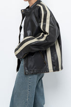 Load image into Gallery viewer, Vintage x Dark Brown Faded Leather Brown Faux Leather Racing Jacket (S-L)