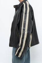 Load image into Gallery viewer, Vintage x Dark Brown Faded Leather Brown Faux Leather Racing Jacket (S-L)