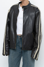 Load image into Gallery viewer, Vintage x Dark Brown Faded Leather Brown Faux Leather Racing Jacket (S-L)