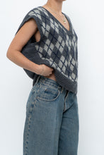 Load image into Gallery viewer, Vintage x Grey Argyle Handknit Wool Vest (XS-L)