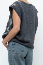 Load image into Gallery viewer, Vintage x Grey Argyle Handknit Wool Vest (XS-L)