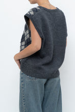 Load image into Gallery viewer, Vintage x Grey Argyle Handknit Wool Vest (XS-L)