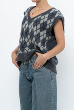 Load image into Gallery viewer, Vintage x Grey Argyle Handknit Wool Vest (XS-L)