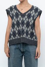 Load image into Gallery viewer, Vintage x Grey Argyle Handknit Wool Vest (XS-L)
