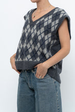 Load image into Gallery viewer, Vintage x Grey Argyle Handknit Wool Vest (XS-L)