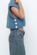 Load image into Gallery viewer, Vintage x Blue Handknit Wool Cropped Mockneck Sweater (XS-M)