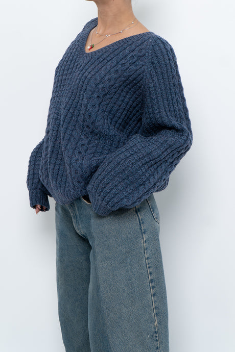 Vintage x Ash Blue Handmade Wool Knit Sweater (XS-L)